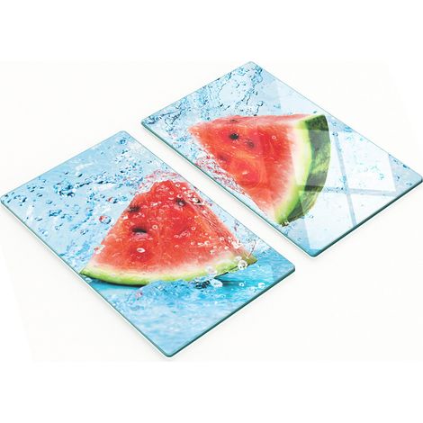 Tablas decorativas multifuncionales de cocina de madera templada con dise帽o de sand铆a, 2x30x52 cm.