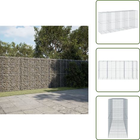 vidaXL Gabione mit Deckel 450x100x200 cm Verzinktes Eisen (1/5)