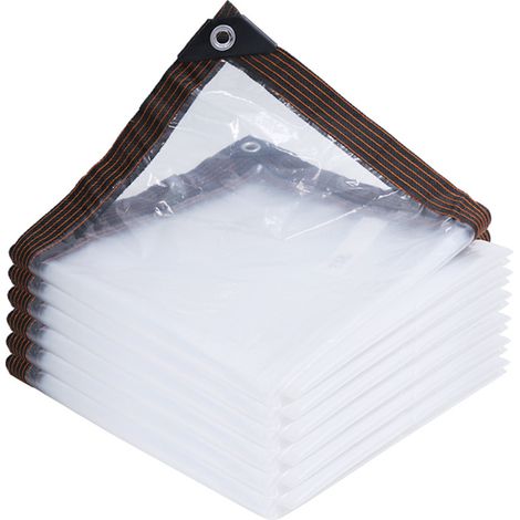 Bâche transparente imperméable 2,4 x 3 m, couverture extérieure en vinyle avec œillets, pour jardin et poulailler (1/4)