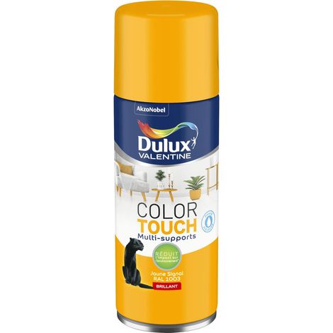Peinture Aérosol Color Touch - Brillant Jaune Signal 400 ml - Dulux Valentine (1/5)