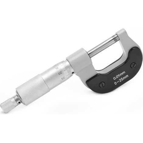Mikrometer-Außendurchmesser-Messung, Spirallehre aus Chrom-Vanadium-Stahl, mit Schraubenschlüssel, 0–25 mm (1/5)