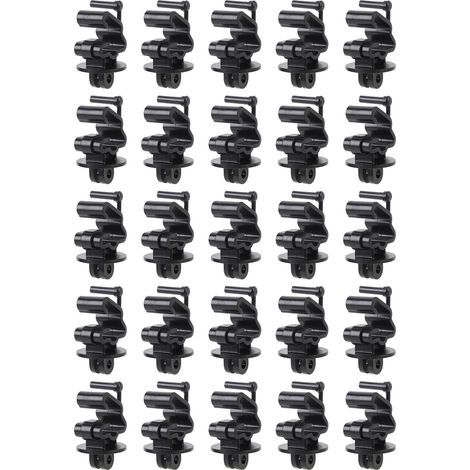 Clips de maintien de fil isolant Pinlock pour clôture électrique, 25 pièces, isolateurs de poteau en T pour clôtures de ferme et de jardin
