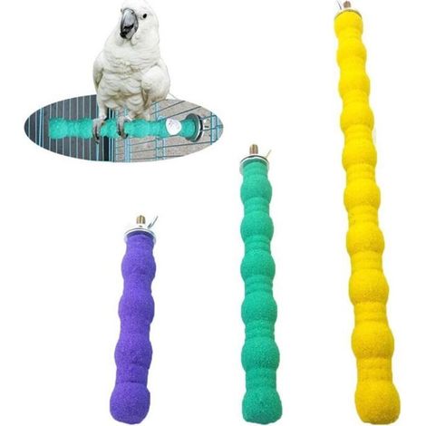 3 pièces Perchoir Perroquet, Oiseau Perchoir Ciment, Oiseaux Perches Perroquet Stand pour de Perroquet- Couleur aléatoire-Fei (1/4)