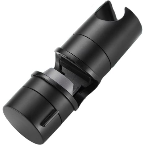 Support de pommeau de douche, support de barre de douche réglable, pour barre ronde de 18 à 25 mm, rotation à 360°, fixation de salle de bain chromée ABS sans perçage (noir) (1/4)