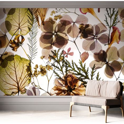 Papier peint autocollant adhésif décoratif avec motifs pour salon et chambre a motif Composition naturelle 312x219 cm (1/5)