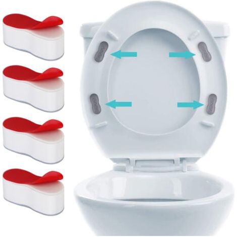 Pare-chocs de siège de toilette pour bidet salle de bain (lot de 4) – 4,5 cm x 2 cm pare-chocs de siège de toilette en caoutchouc super collant (1/5)