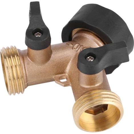 Y-Anschlüsse mit Wasserhahnadapter, Messing, 2-Wege-Rohrverbinder, Y-Form 3/4 für die Gartenbewässerung