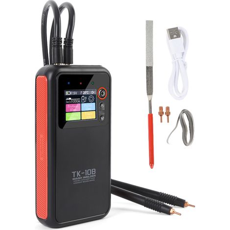 Poste à souder par points portable à batterie avec écran LCD, double impulsion et stylo de soudage par points en cuivre, puissance maximale de 1200 A, adapté aux tôles de fer/acier de 0,1 à 0,25 mm, T (1/5)