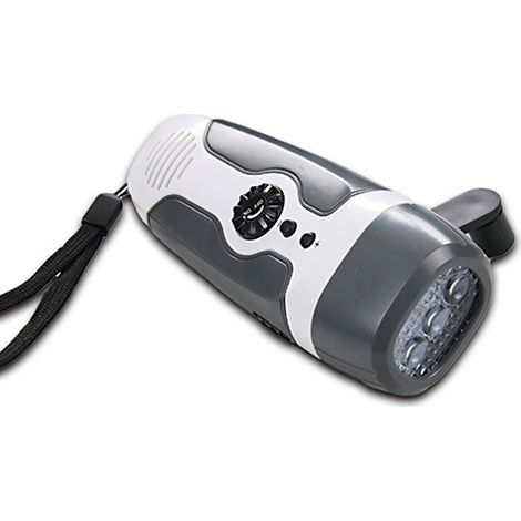 Notfall-LED-Taschenlampe, Kurbelradio (AM/FM), SOS-Alarm, Powerbank und Handy-Ladegerät für Zuhause, Camping und Wandern. USB-aufladbar. (1/5)
