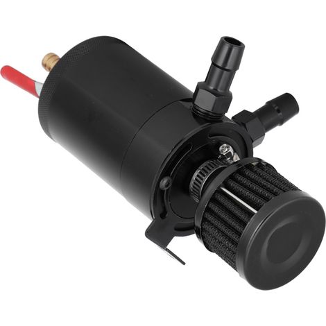 Universeller Ölauffangbehälter aus Aluminiumlegierung mit 2-Port-Zubehörset, schwarz, für Motoren (1/5)