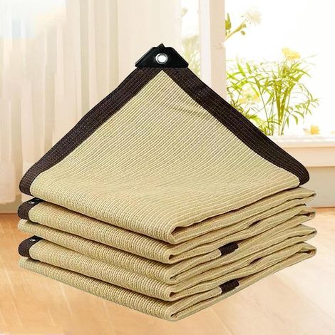 Sandfarbenes Schattiernetz, Gewächshaus-Schattensegel, Beige, durchbrochenes Schattiertuch mit Ösen für Stoff für Pergola-Schattennetz, beige-3 x 6 m (1/5)
