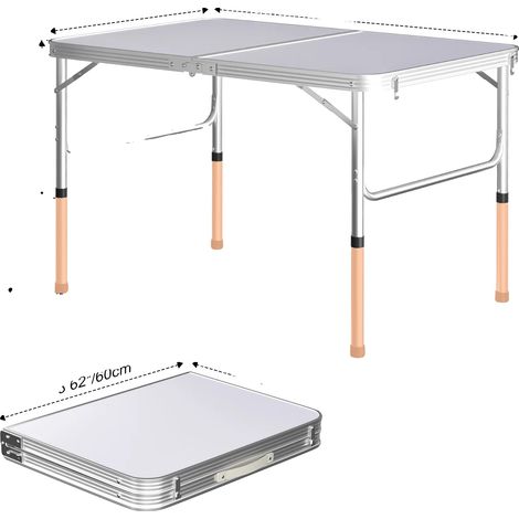 Mesa plegable, construcción de aluminio resistente, diseño que ahorra espacio, 90 × 60 × 3 cm. (1/2)