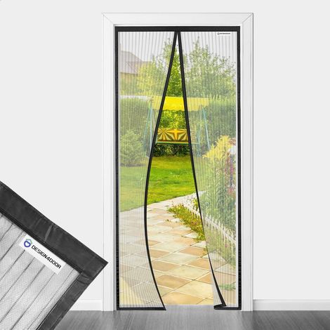 Moustiquaire Magnétique Pour Porte Fenêtre 160x210, Dernière Version, Rideau Noir, Protégez Votre Famille des Moustiques (1/5)