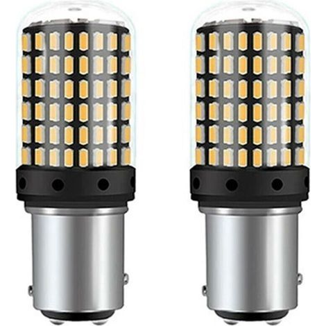 JOORRT2pcs 1157 Bay15d P21/24w Led 12v feu stop clignotant ampoule jaune (1/5)