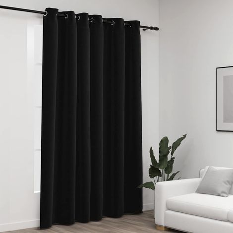 Rideau occultant Aspect de lin à œillets Anthracite 290x245 cm (1/5)