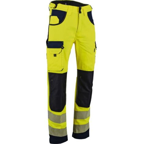 Pantalon De Travail Hv Bicolore Haute Visibilité, Bicolore, Poches Genouillères - Lebeurre - Lma