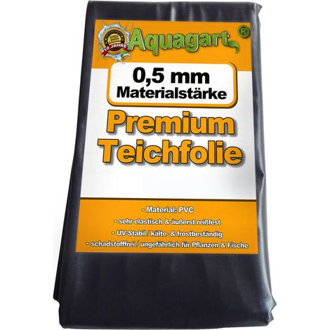 Liner de bassin en PVC 1 m x 4 m 0,5 mm noir, bâche pour le bassin de jardin (1/5)