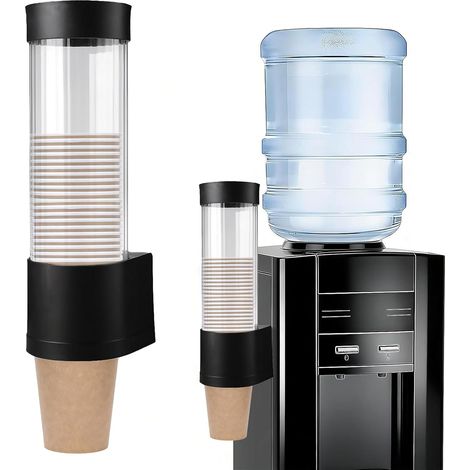 Distributeur de Gobelets Mural,Anti-Poussière Porte Gobelet Noir Transparent Porte-Gobelets Getable pour Environ 40, Distributeur de Tasses, pour Station de Café, Salon, Buffet, Bureau (1/5)