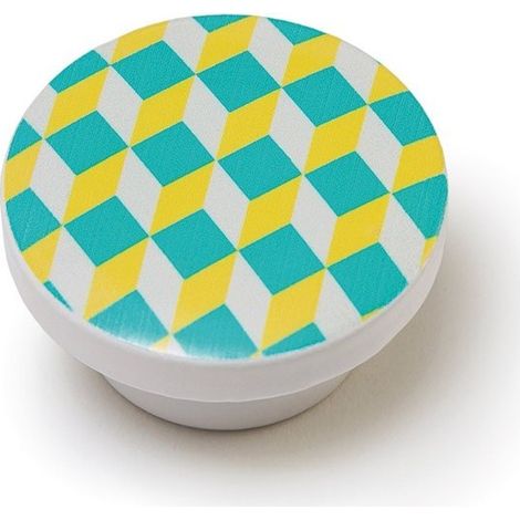 Boutons Bois Jazz Jaune Design Jazz Jaune 40mm - Reunion Industrial