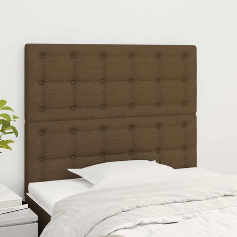 vidaXL Tête de lit Marron foncé 90x5x118/128 cm Tissu (1/5)