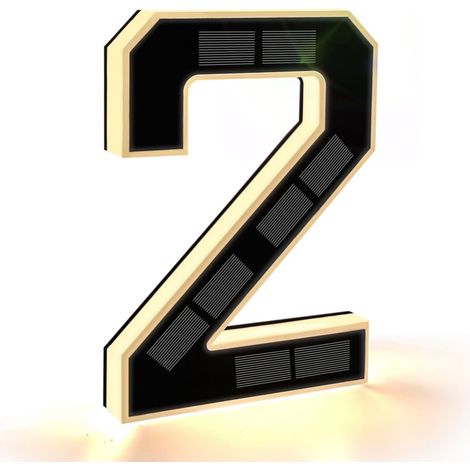 Beyamis Numéro de maison moderne grand format avec éclairage solaire extérieur de 23 cm, LED étanche, numéro d'adresse personnalisé, numéro 2, noir, 23 cm (1/5)