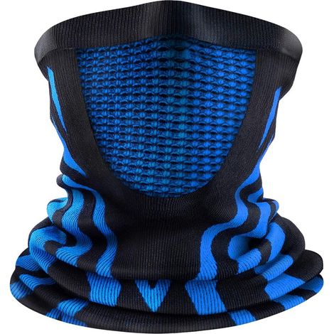 Cache-cou, écharpe homme, cache-cou respirant pour le sport, cache-cou chaud, cagoule de ski coupe-vent adaptée au cyclisme, au VTT et à la course à pied, bleu. (1/5)