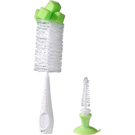 Nettoyant pour Bouteilles en éponge, Brosse de Nettoyage pour éponge de Tasse,Brosse pour Bouteille d'eau avec Brosse de Nettoyage multifonctionnelle pour biberon avec Base (1/5)