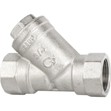 Filtre Incliné Gaz - Laiton Chromé - Raccord 1/2 Pouces - Pour Systèmes Hydrauliques Industriels - Unité