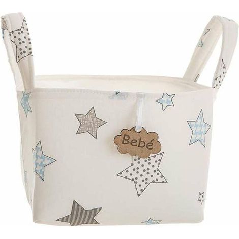 Panier rangement bigbuy kids étoiles polyester 17x13.5 cm