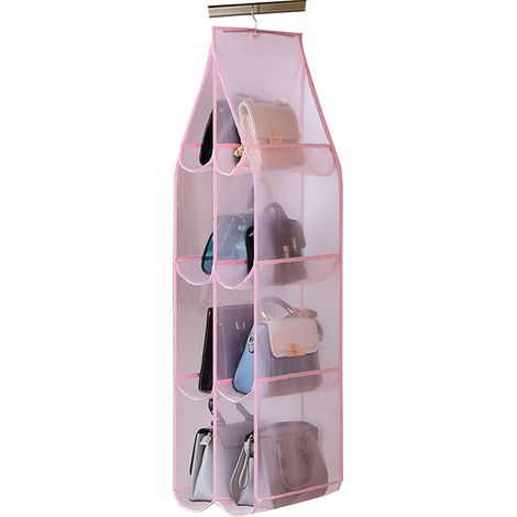 Sac à main suspendu, sac de rangement transparent en maille à suspendre au-dessus de la porte avec 8 poches