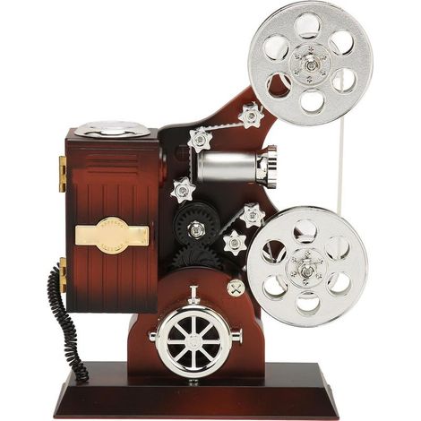 Coffret musical rétro en forme de projecteur de film ancien, artisanat exquis, décoration de table vintage, boîte à musique innovante (1/5)