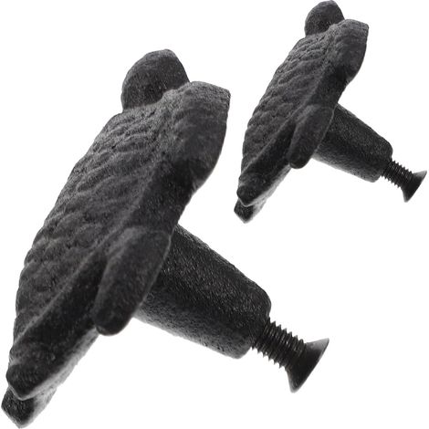Poignées de tiroir en fonte, lot 2, motif tortue marine, idéales pour les portes meubles et (1/5)