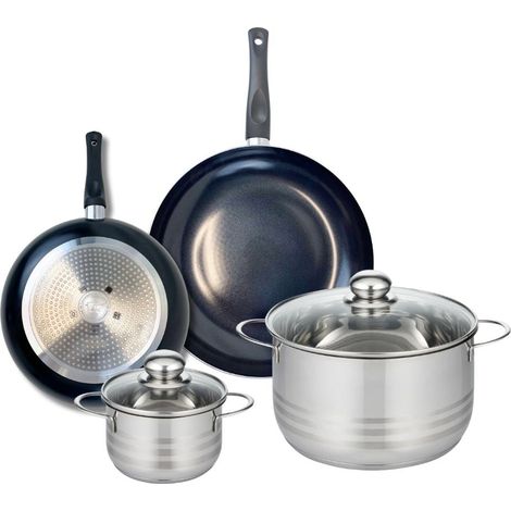 Ensemble de 2 Poêles de cuisson 24 et 28 cm et 2 faitouts 14 et 24 cm Elo Prima Brillant (1/5)