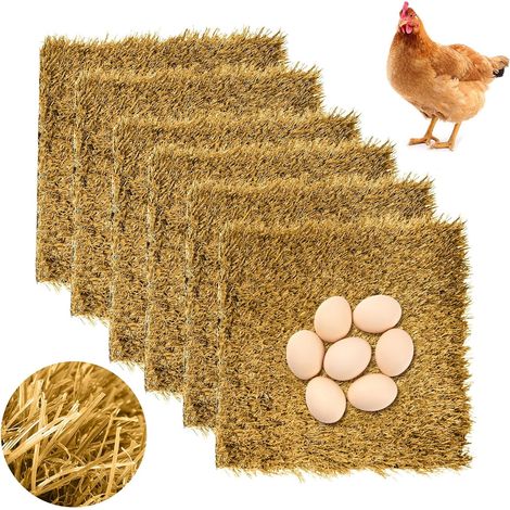 Coussin 30 x 30 cm pour poulailler, lot de 6, lavable, pour l'élevage de jeunes poussins, tapis de sol en gazon artificiel, pour jardin, intérieur/extérieur, convient aux poussins et autres animaux de (1/5)
