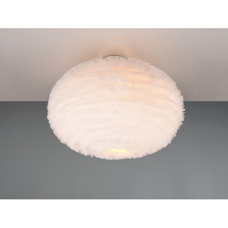 LED Deckenleuchte mit Kugel Lampenschirm aus Plüsch, Ø 50cm (1/5)