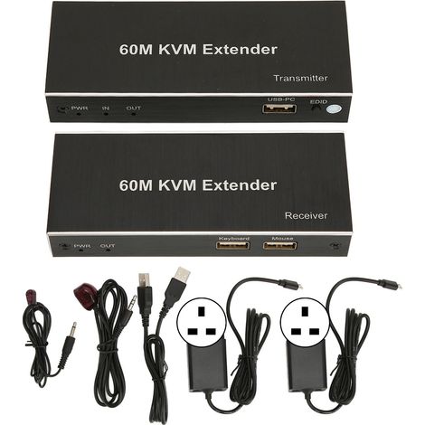60m Extenseur KVM Multifonction 1080P 60Hz USB HDMI pour TV Lecteur DVD PC 100-240V (1/5)