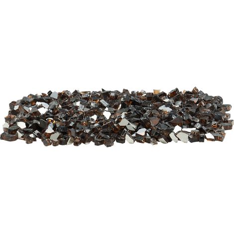 Mophorn Feuerglas, 10 Pfund / 4,5 kg hitzebeständige Kaminsteine, 1/2 Zoll / 12,7 mm reflektierende und rauchfreie Glassteine, langlebige Landschaftsbausteine für Feuerstellentische, Kupfer