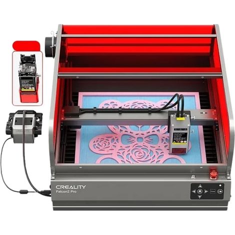 Gravadora a laser, Creality Falcon2 Pro 40W+1,6W Máquina de gravação e corte a laser com câmara integrada