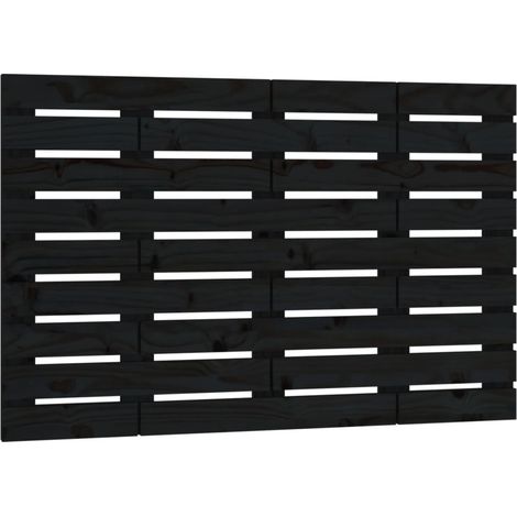 Testiera per dormire accessorio per camera da letto mobile da parete stile pallet 96 x 3 x 63 cm Legno massello nero TDL0202494