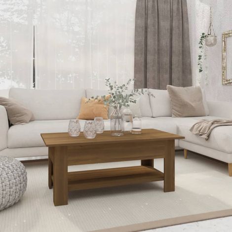 Couchtisch Braun Eichen-Optik 102x55x42 cm Holzwerkstoff (1/5)