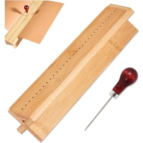 BUNTHAUS Kit Outils de Reliure de Livres en Bois Presse à Livres Matériel de Reliure Perforatrice à papier - Avec un Alêne et un Berceau - Pour Bricolage (1/5)