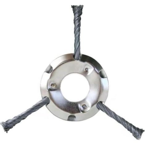 Brosse de tondeuse à gazon à enclenchement rapide- brosse en fil d'acier de 25-4 mm de diamètre- adaptée aux tondeuses à gazon à batterie au lithium (3T). (1/5)