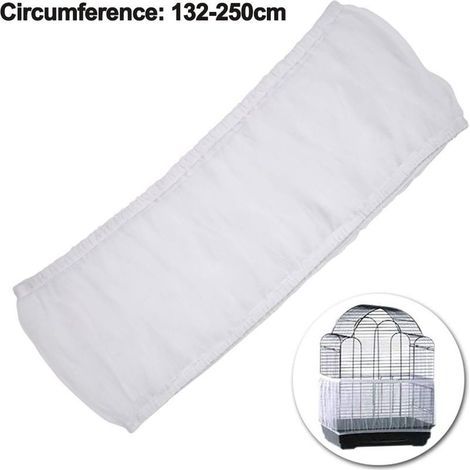 Housse de cage à oiseaux - 1 pièce, Filet protection jupe maille cordon serrage ventilée - Noir (1/5)