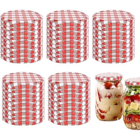 Couvercles métalliques réutilisables (lot de 50) pour bocaux à ouverture standard de 85 mm, idéaux pour la fermentation de jus (1/5)