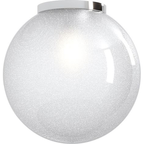 Plafoniera Contemp Glitter Metallo Cromo Vetro Soffiato Trasp 1 Luce E27 30Cm (1/2)