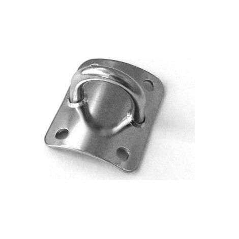 Anneau horizontal sur platine arrondie inox A2