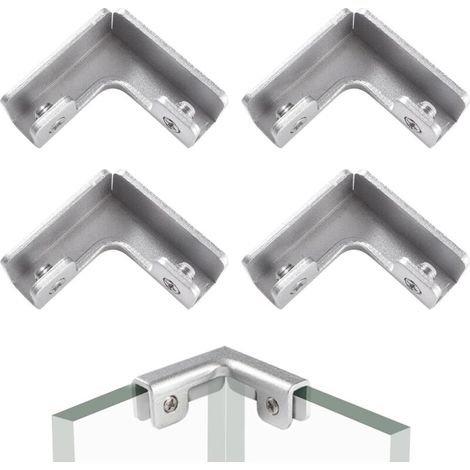 4 Pièces 11.5mm Pince à Verre, Clips a Verre en Alliage D'aluminium, Supports de Serrage Réglables pour Verre, Clip de Fixation du Verre, pour Verre de 8-10 mm D'épaisseur, Forme de L (1/5)
