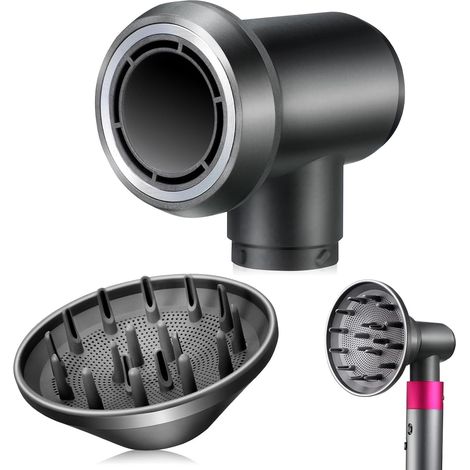 Compatible avec le diffuseur et l'adaptateur du sèche-cheveux Dyson Airwrap Styler, accessoires de rechange pour tous types de cheveux. Contient 1 diffuseur et 1 adaptateur. (1/5)