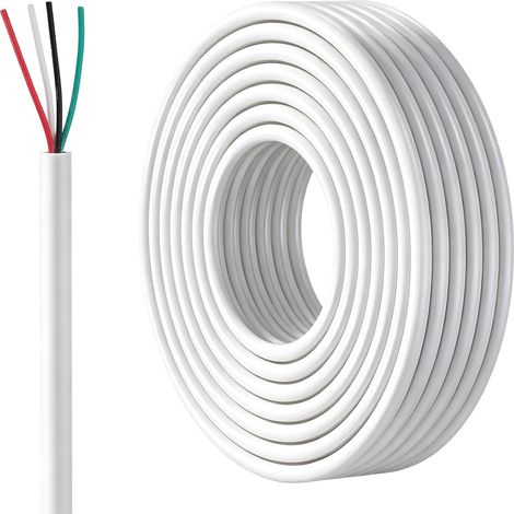 Electrical Cable 10m 28AWG 4 Core Pure Copper PVC Sheathed Round Electric Wire Diameter 0.3cm, Voltage 300V Resistant 176°F for Dry Low Power Appliances (1/5)