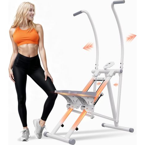 Stepper d'escalier avec bras mobiles, machine d'escalade inclinée à 3 niveaux, appareil d'entraînement croisé compact pour cardio, sculpture des fessiers et combustion des calories (1/5)